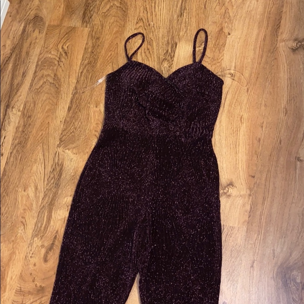 Beautiful sparkly burgundy jumpsuit